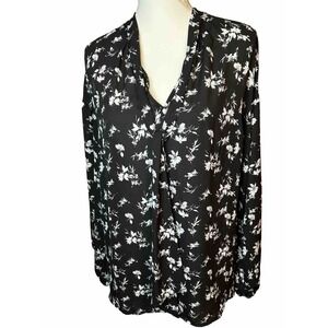 Torrid Shirt Women Plus Size  2X Black Peek A Boo  Sleeve Blouse